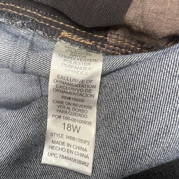 Democracy Jeans Womens 18W Blue Ab Solution Ankle Skimmer Curve Equality Stretch - Picture 10 of 13